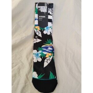 Stance Skateboarding Socks Men's Large Black And Floral Crew Rosen